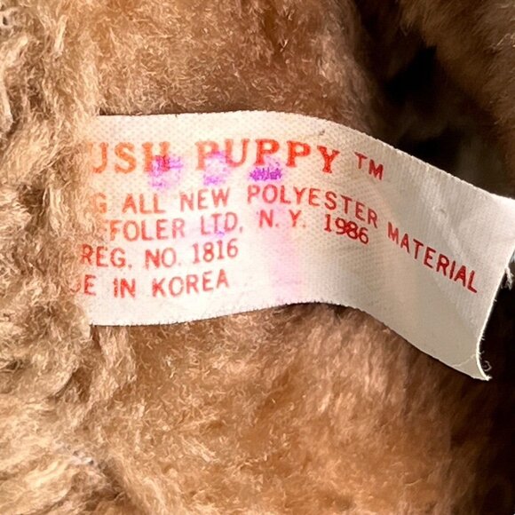 Vintage 1986 Hush Puppy Raffoler Dog Plush Stuffed Animal Brown Wrinkles 8" - Picture 8 of 9